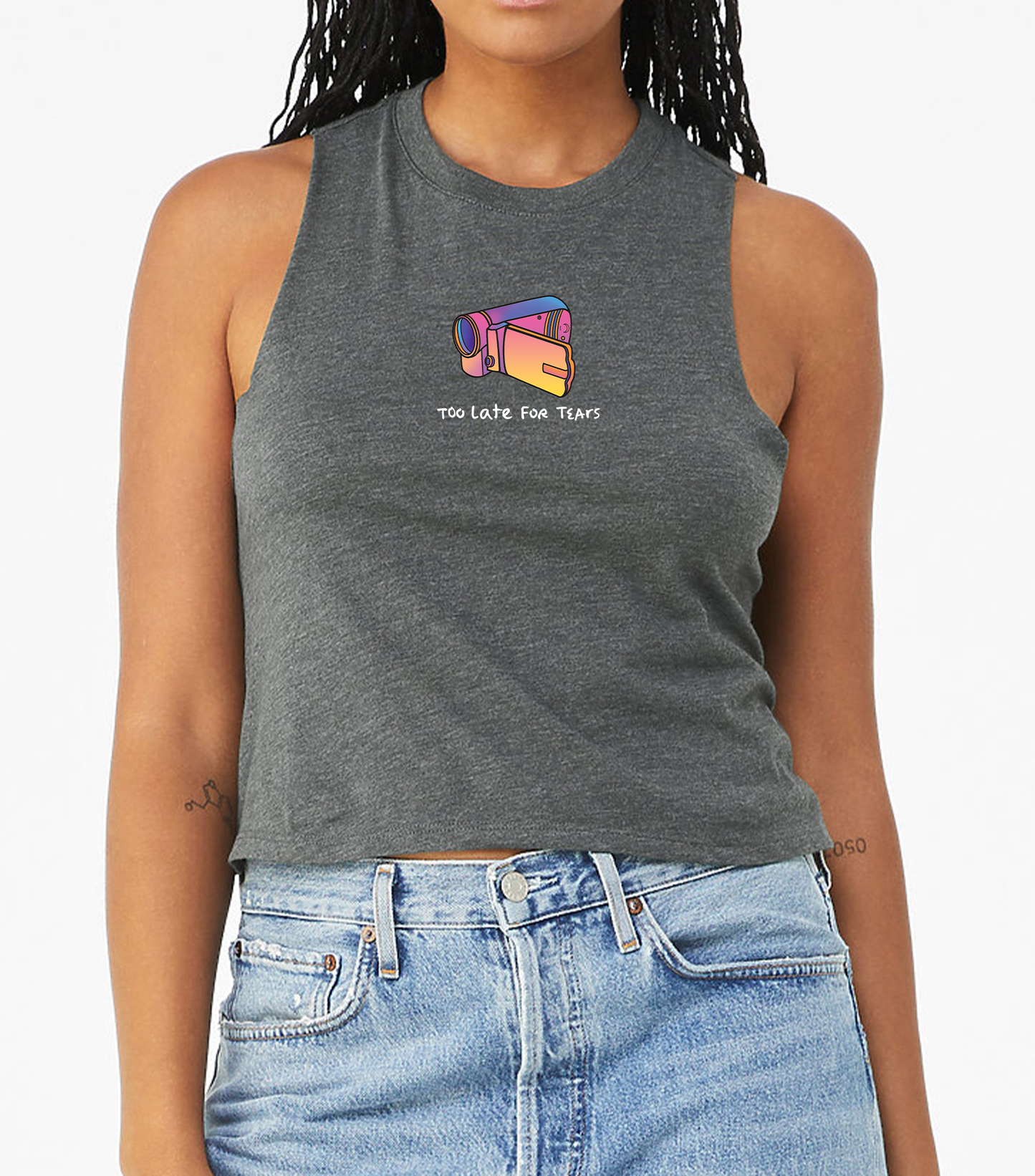 Too Late For Tears Racerback Cropped Tank